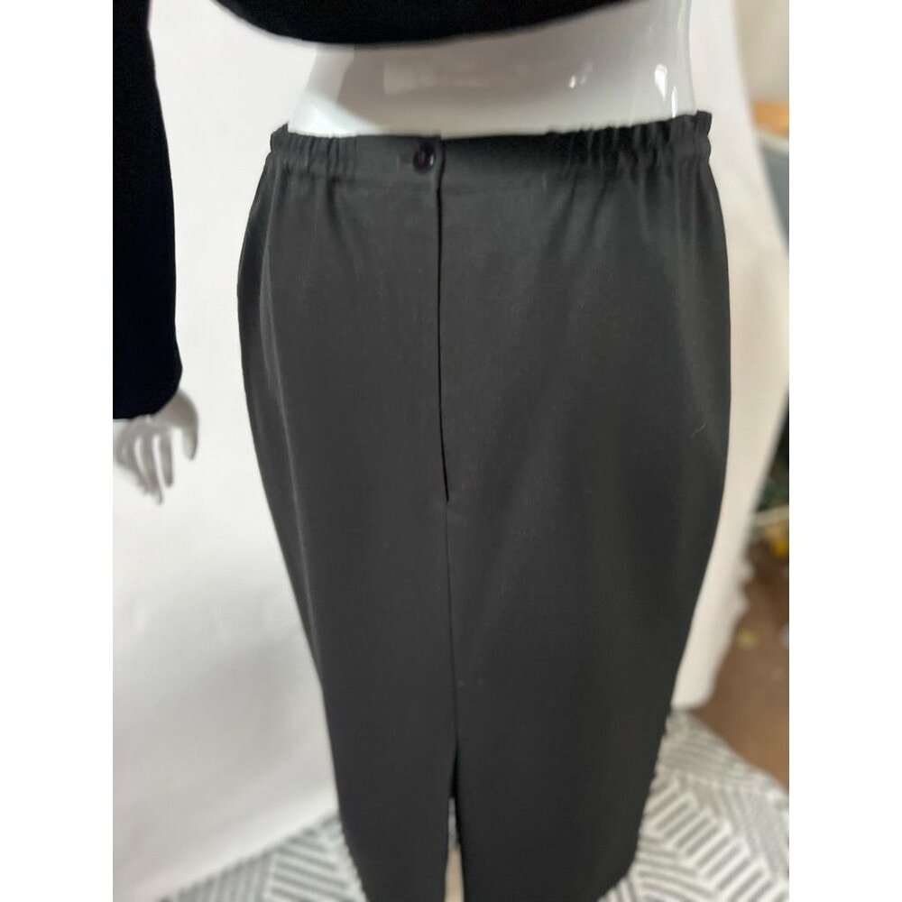 Pencil Skirt Womens Black Long Maxi Back Slit Button Solid 10 - Picture 6 of 12